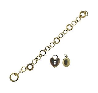 Tiffany &amp; Co Gold Bracelet  2 Charm Set