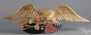 Carved and gilded eagle plaque, mid 20th c.