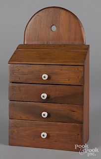 Pine hanging spice cabinet, ca. 1900.