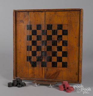 Pine gameboard, ca. 1900.