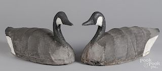 Two canvasback Canada goose decoys, mid 20th c.