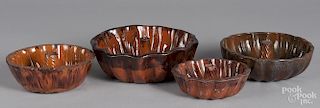 Four redware molds, 19th c.