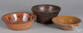 Two redware mixing bowls, 19th c.