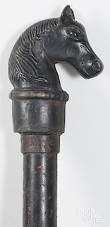Cast iron horse head hitching post, ca. 1900