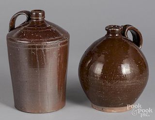 Two redware jugs, 19th c.