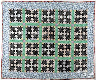 Pieced bear paw quilt, early 20th c.