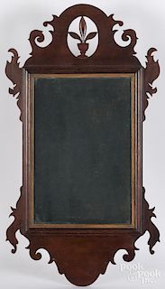 Chippendale mahogany looking glass dated verso