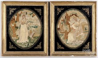 Pair of English embroideries