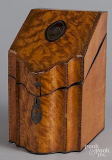 George III satinwood knife box, late 18th c.