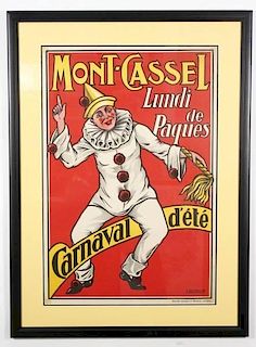 Framed Vintage French Mont-Cassel Poster