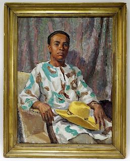 Sven Carlson Nigerian Man O/B Portrait Painting