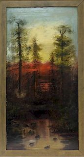 C.1890 California Illuminated Landscape Painting