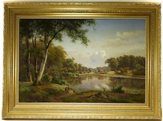 LG Continental Romanticist Landscape Oil Painting