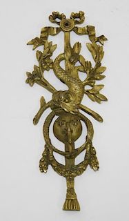19C. French Classical Bronze Pocket Watch Hanger