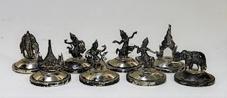 8 Siam Sterling Silver Deity Place Card Holders