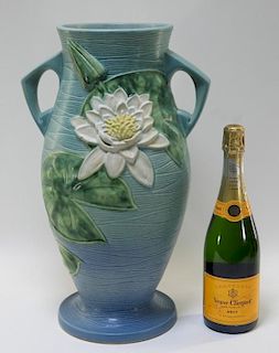 LARGE Roseville Pottery Blue Water Lily Floor Vase