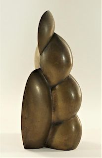 European MCM Modernist Abstract Bronze Sculpture