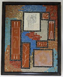 MCM Judaic Mosaic of Moses & Ten Commandments
