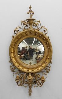 C.1790 American Federal Gilt Bullseye Mirror