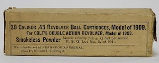 C.1912 Box .45 Colt 1909 Revolver Ball Cartridges