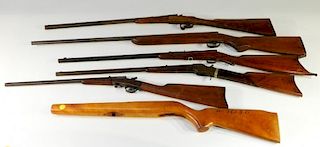 5 Antique 22 Caliber Rifles w/ Extra Stock