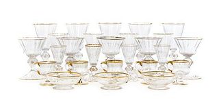 An Assembled Collection of Fifty-Three French Glass Stems, Height of tallest 6 1/2 inches.