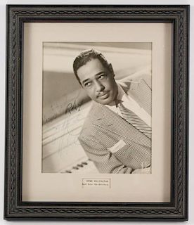 Autographed Photo of Duke Ellington, Framed