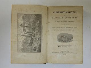 C.1840 Steamboat & Railroad Accident Leather Book