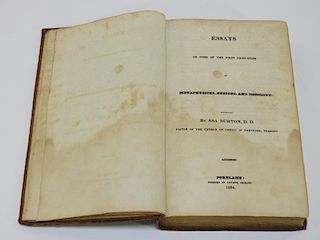 C.1824 Asa Burton Metaphysicks Leather Bound Book