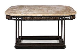 A French Art Deco Style Center Table, Height 31 x width 57 3/4 x depth 36 1/2 inches.