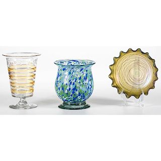 Art Glass Vase and Bowl, Plus