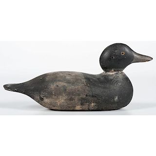 Painted Duck Decoy with Glass Eyes