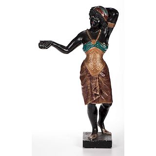 Carved and Polychrome Blackamoor Candle Stand