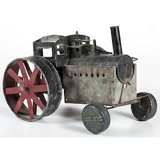 Tin Steam Tractor Model or Toy