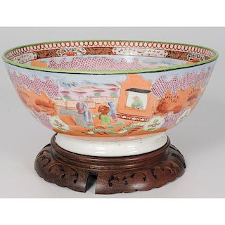 New Hall Chinoiserie Punch Bowl