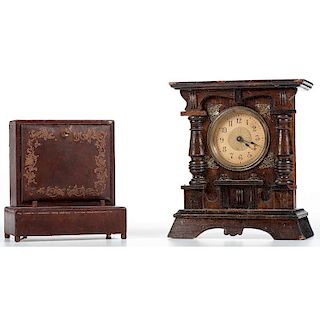 Mantel Clock and Liquor Chest Music Boxes