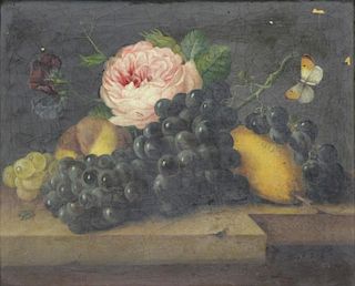 DOBLER. Early 19th C. Oil on Canvas. Still Life