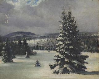 AKERS, Vivian. Oil on Canvas. Winter Landscape