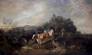 COOPER, Thomas Sidney. Oil on Canvas. Drovers