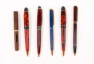Collection of 6 Waterman Pens & Box