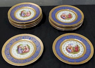 A Set of 12 Royal China Angelica Kauffman Plates