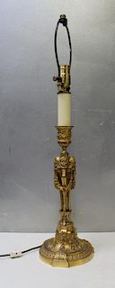 Antique and Quality Gilt Bronze Lamp.