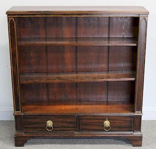 19 Century Open Front Bookcase with 2 Drawers.