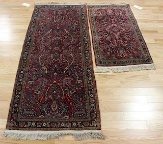 2 Antique and Finely Hand Woven Sarouk Area Carpet
