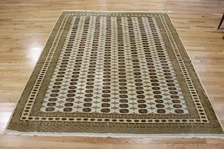 Vintage and Finely Hand Woven Bokhara Carpet.