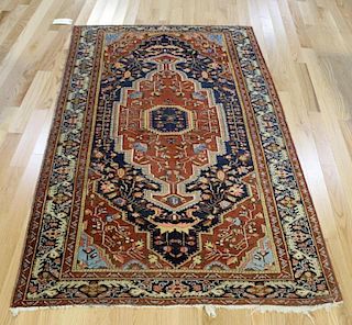 Antique and Finely Woven Sarouk Style Area Carpet.