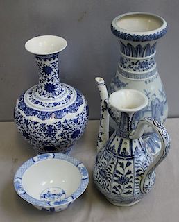 A Group of Four Chinese Blue & White Vessels