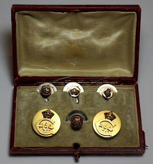 JEWELRY. Edward VII 14kt Gold Cufflinks.