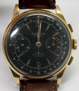 JEWELRY. Men's Leuba Louis 18kt Gold Wrist Watch.