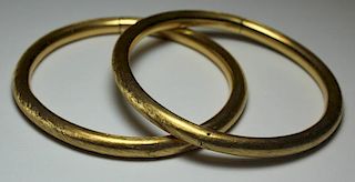 JEWELRY. Pair of Italian 18kt Gold Bracelets.